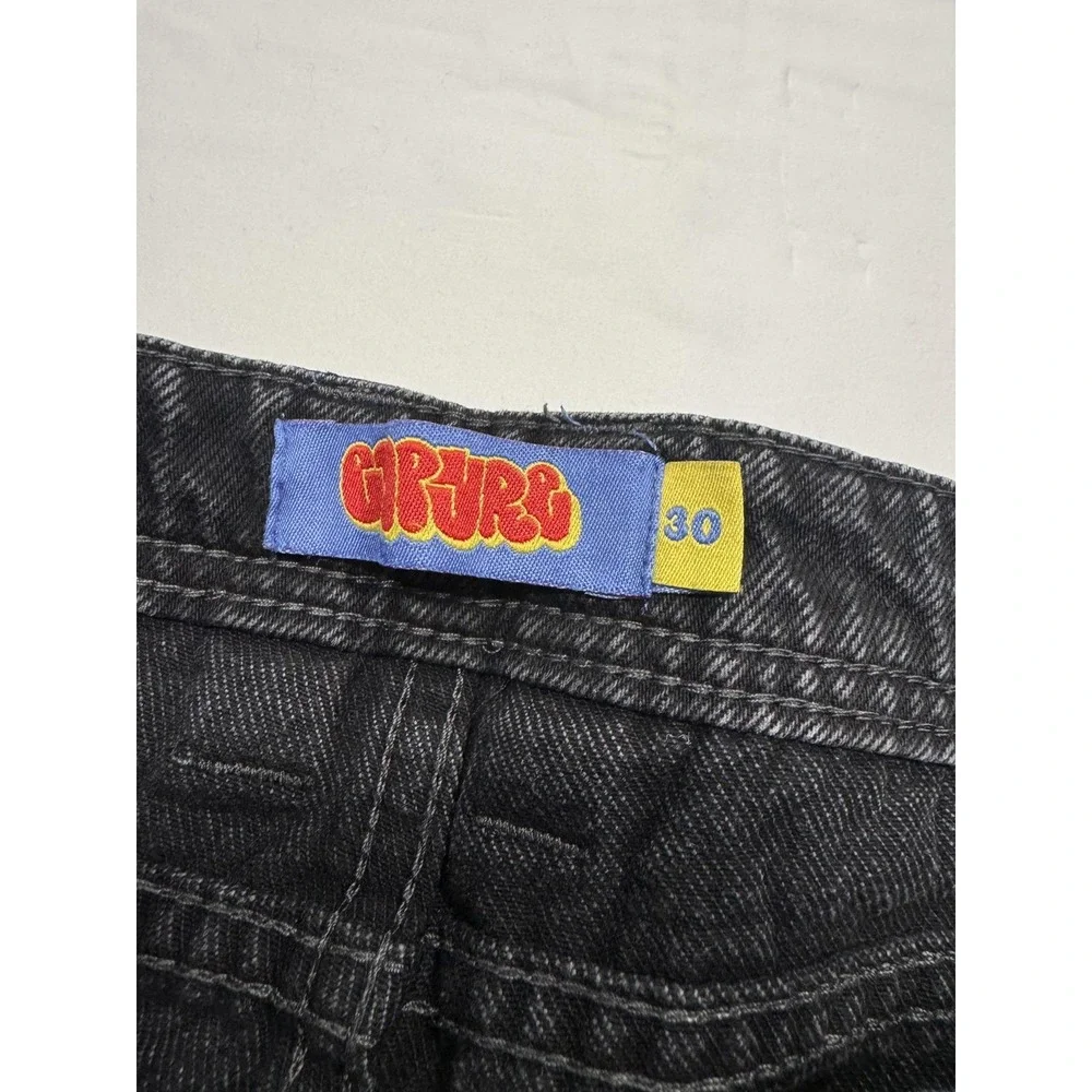 Empyre Loose Jeans Mens 30 Black Relaxed Denim Dark‎ Wash Logo Casual